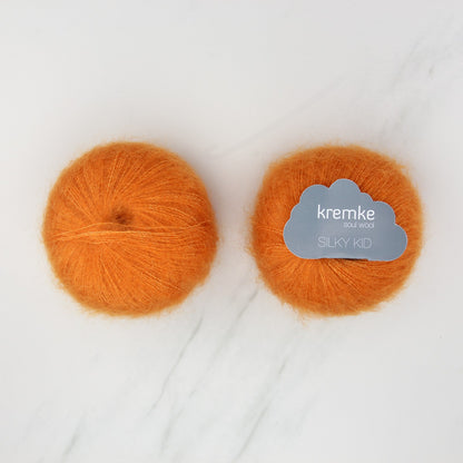 Kremke Soul Wool Silky Kid in colourway 12-118 Orange – 2ply weight mohair, silk yarn