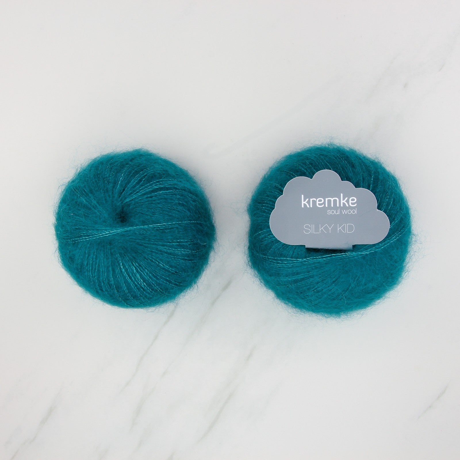 Kremke Soul Wool Silky Kid in colourway 19-053 Petrol – 2ply weight mohair, silk yarn