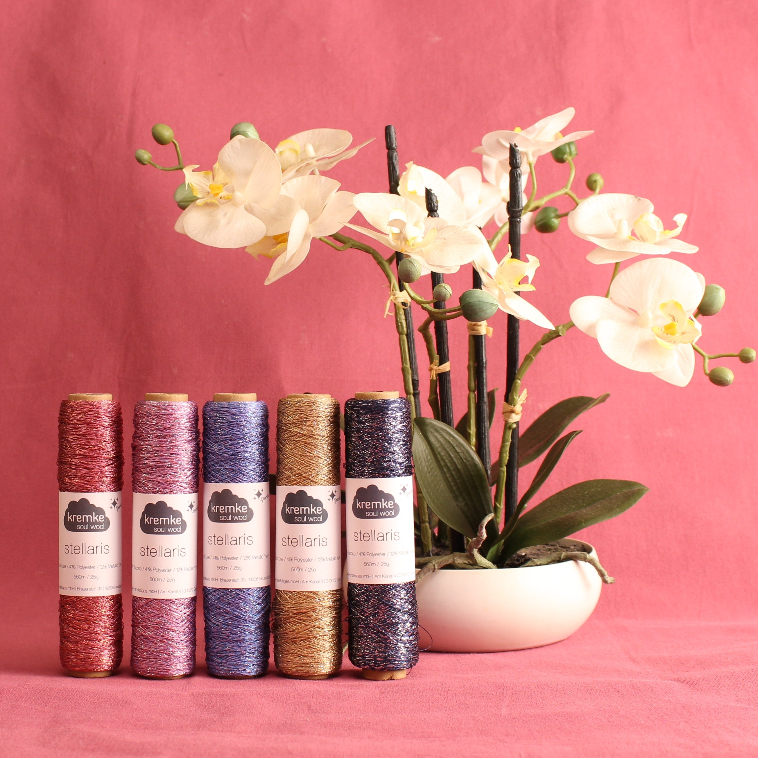 Kremke Soul Wool Stellaris – 2ply weight viscose, polyester, metallic fibre yarn