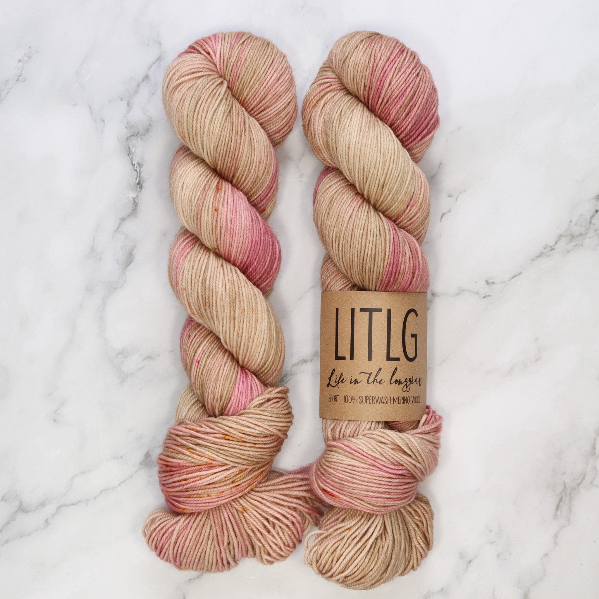 Life in the Long Grass Sport Merino in colourway Rose Gold – 5ply weight merino yarn