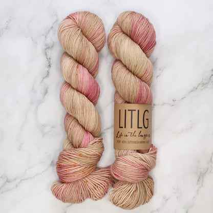Life in the Long Grass Sport Merino in colourway Rose Gold – 5ply weight merino yarn