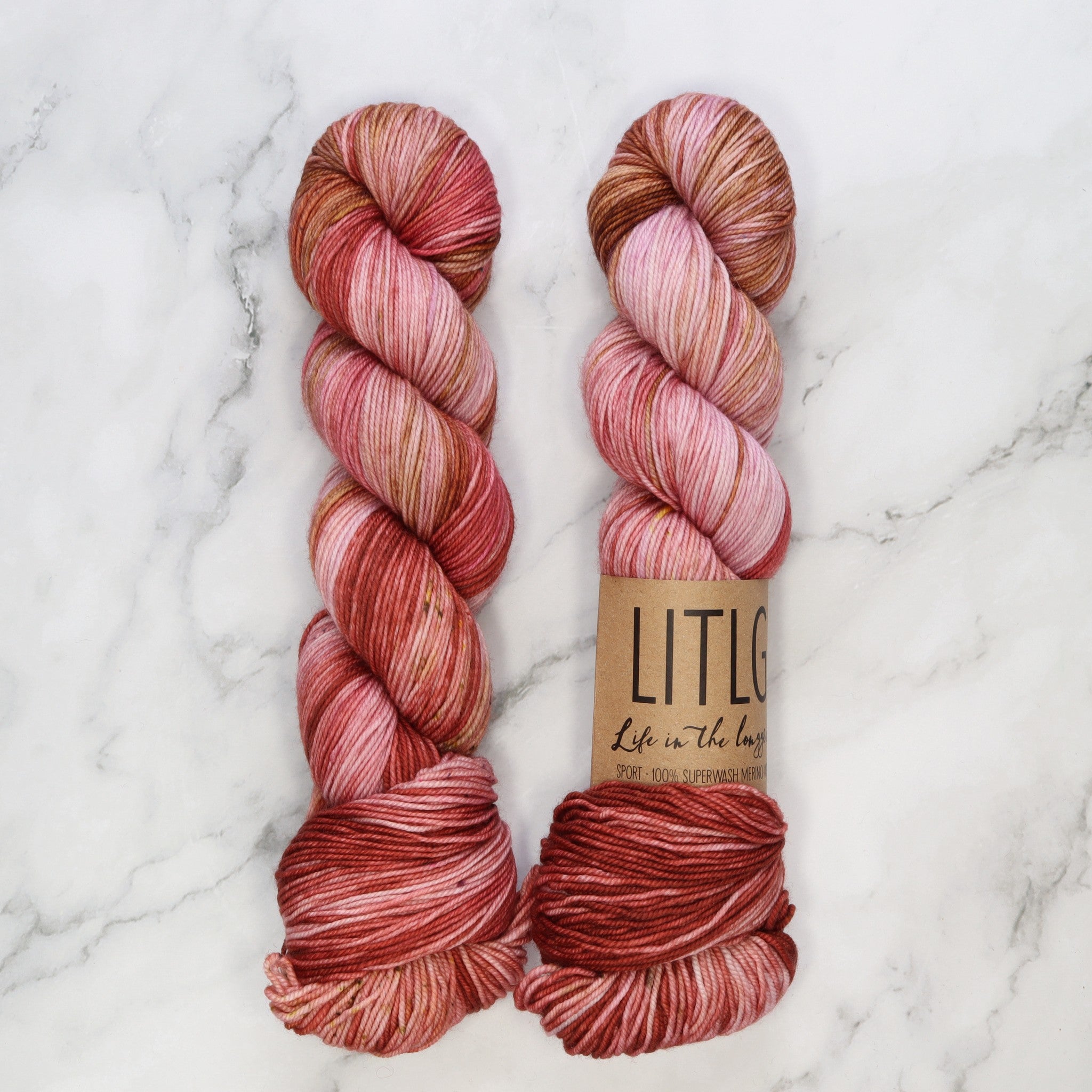 Life in the Long Grass Sport Merino in colourway Sienna Pink – 5ply weight merino yarn