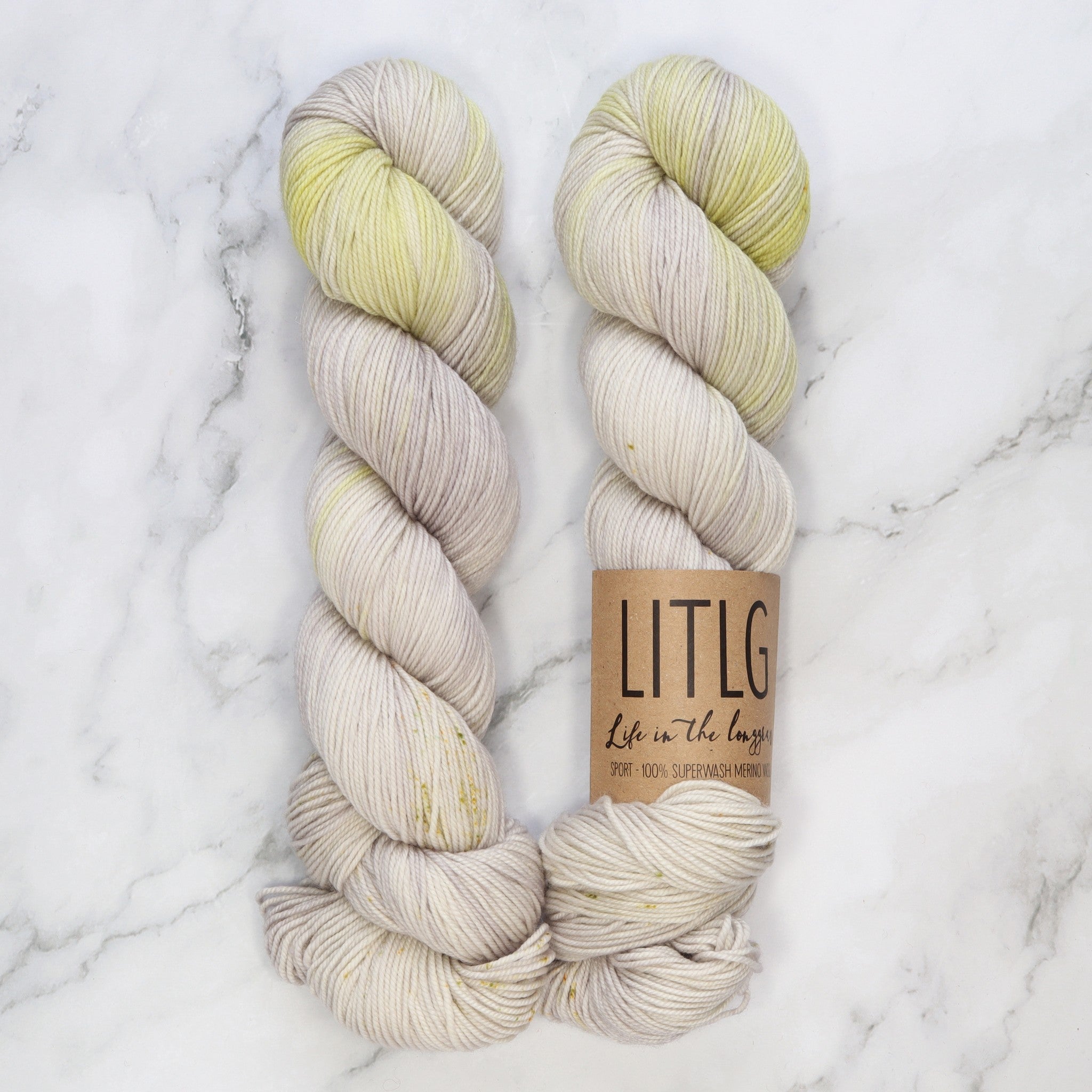 Life in the Long Grass Sport Merino in colourway Silver Birch – 5ply weight merino yarn