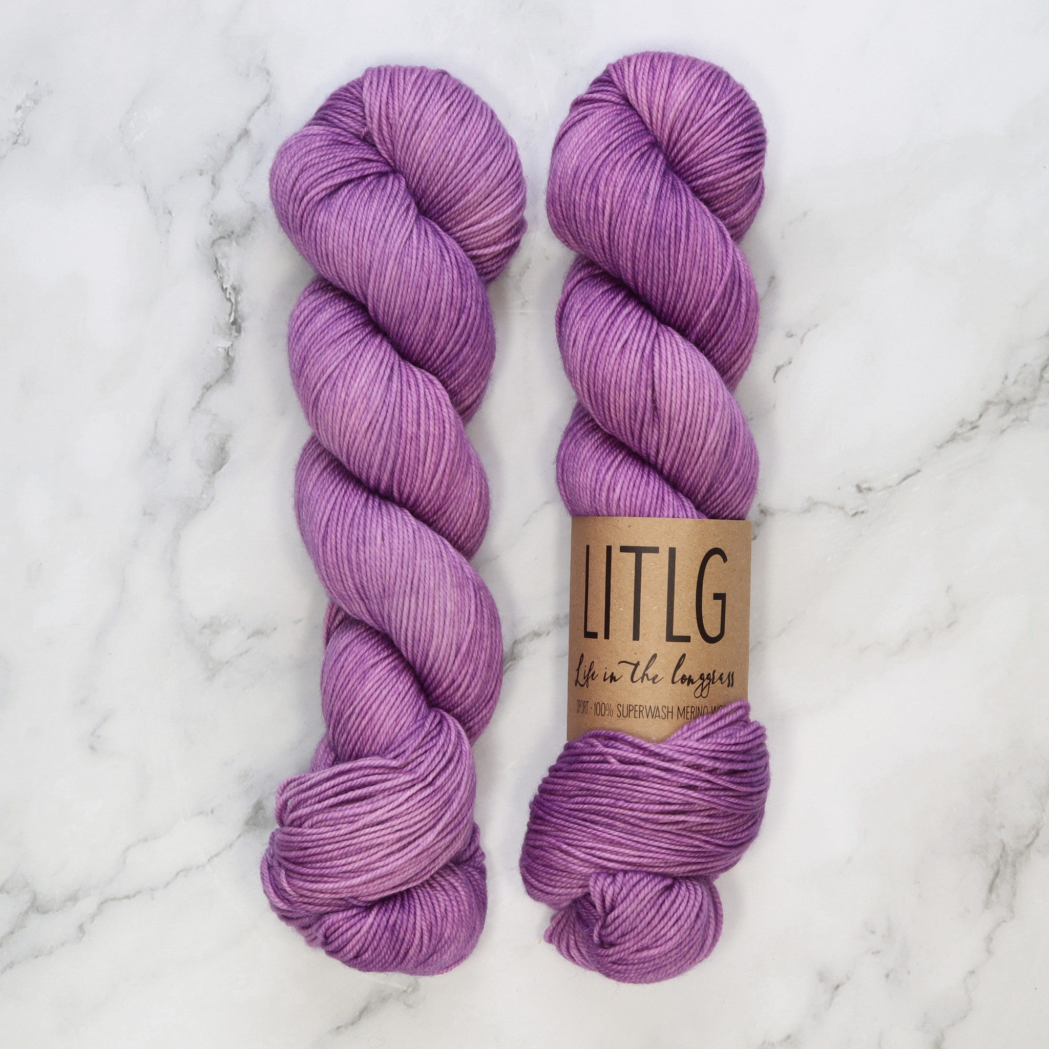 Life in the Long Grass Sport Merino in colourway Thistle Flower – 5ply weight merino yarn
