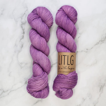 Life in the Long Grass Sport Merino in colourway Thistle Flower – 5ply weight merino yarn