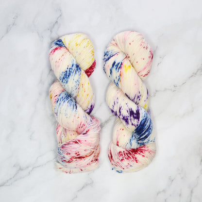 Malabrigo Ultimate Sock in colourway Unicorn Bark – 4ply weight merino, nylon yarn