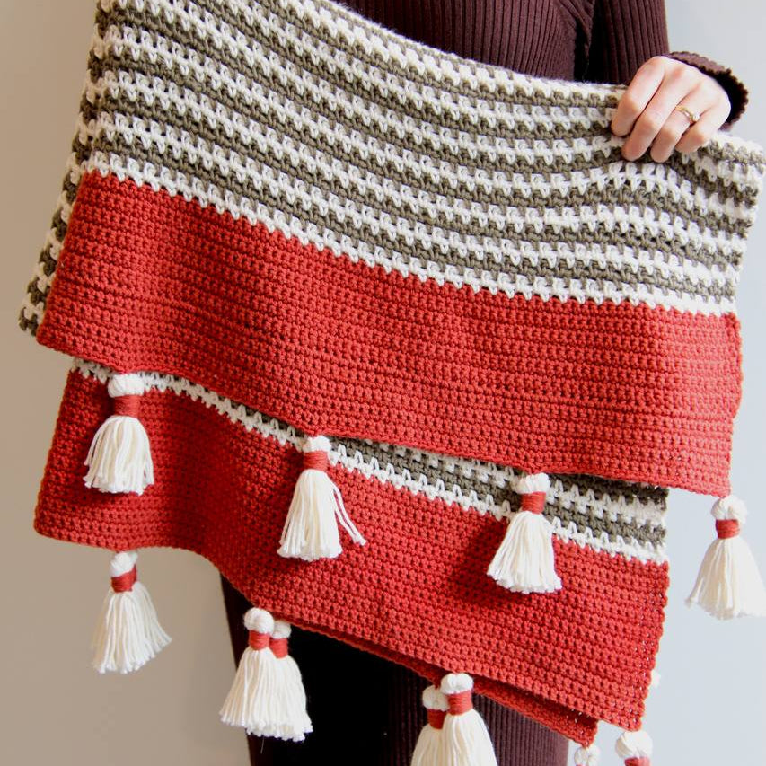 Boho Stripes Blanket crochet kit