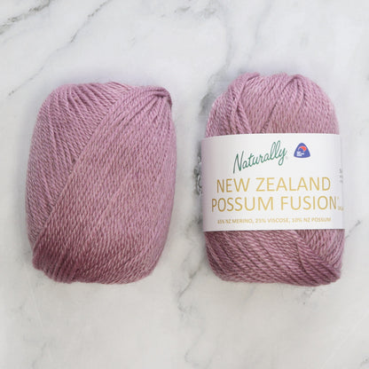 Cable Beanie kit in NZ Possum Fusion, colourway Petal