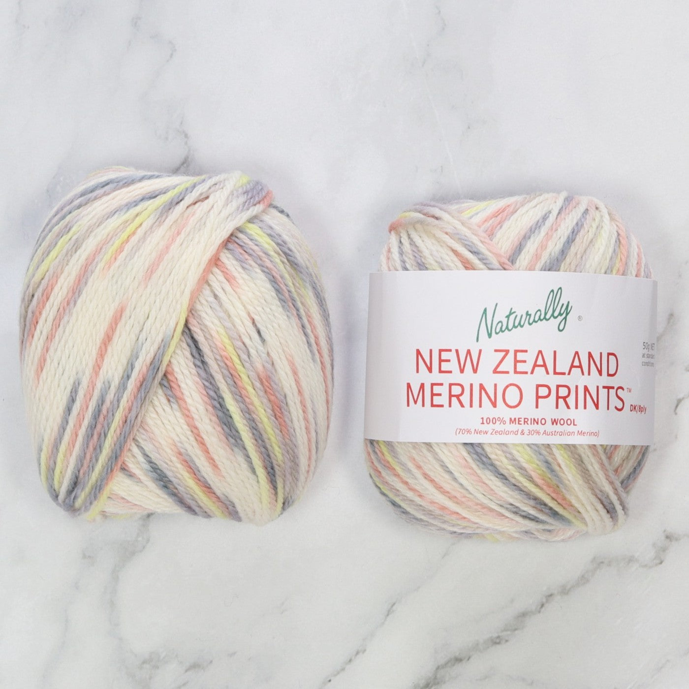 Naturally Yarns New Zealand Merino Prints DK in colourway Green & Grey – 8ply weight merino yarn