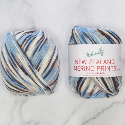 Naturally Yarns New Zealand Merino Prints DK in colourway Blue & Grey – 8ply weight merino yarn