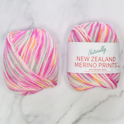 Naturally Yarns New Zealand Merino Prints DK in colourway Pinks – 8ply weight merino yarn