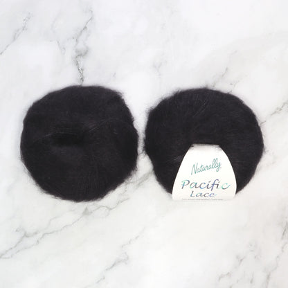 Naturally Yarns Pacific Lace in colourway Black – 2ply weight mohair, silk yarn
