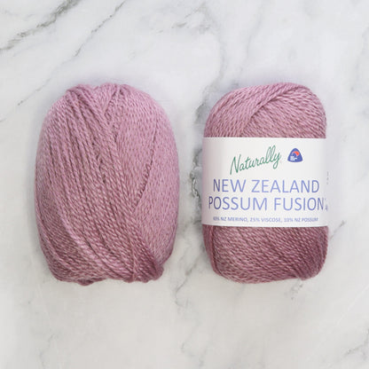 New Zealand Possum Fusion 4ply in colourway Blush – 4ply weight merino, viscose, possum yarn