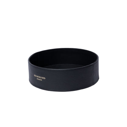 Project 118/119 Round Leather Tray — Re:Designed — Black