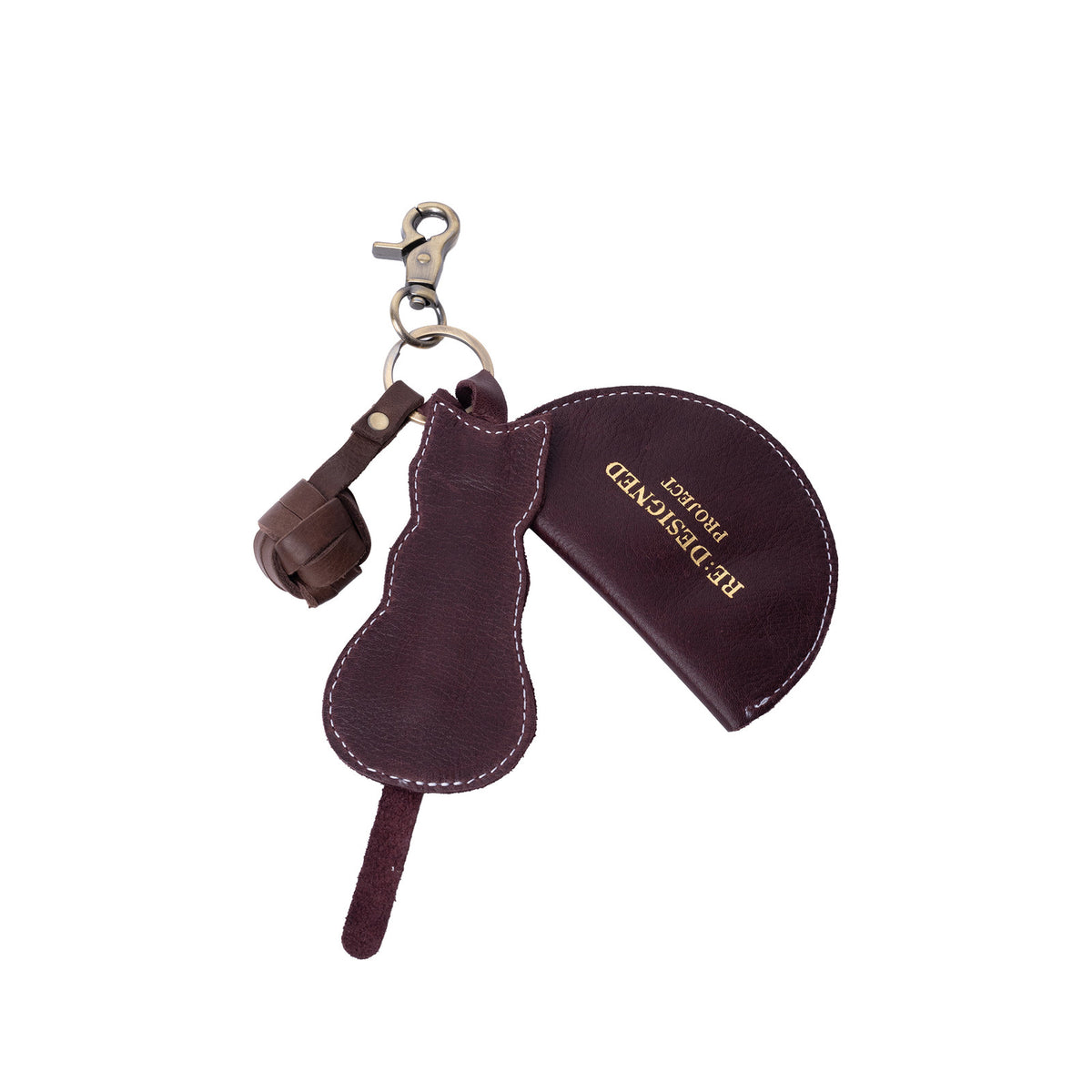 Project 141 Cat and Yarn Keyring — Re:Designed — Dark Cherry