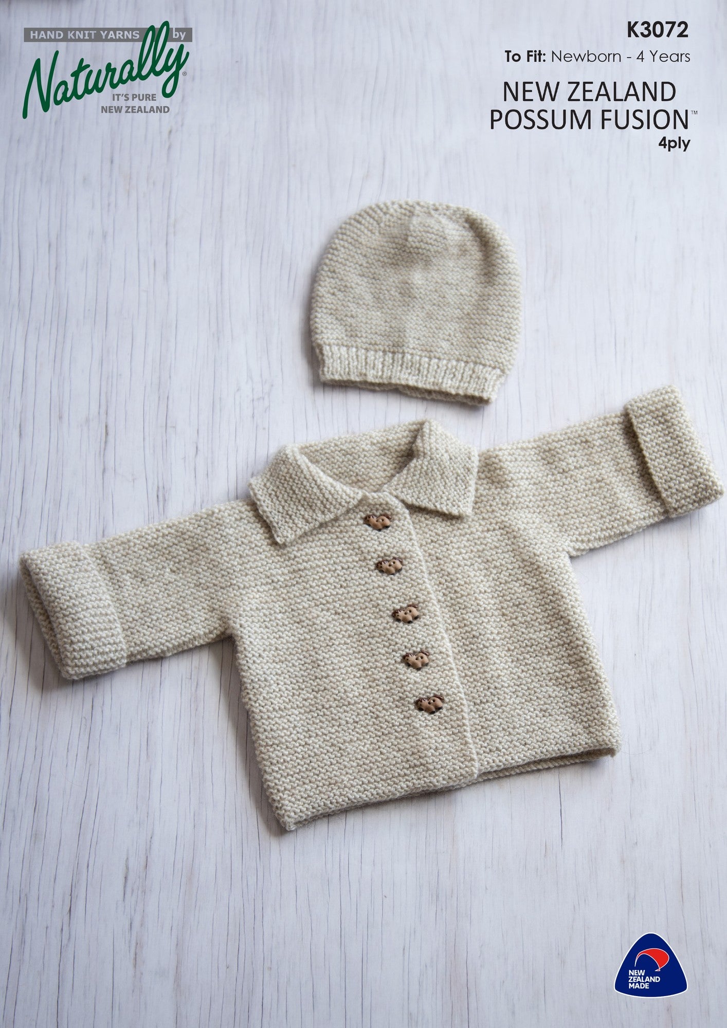 Child's Jacket & Hat in Possum Fusion 4ply Pattern
