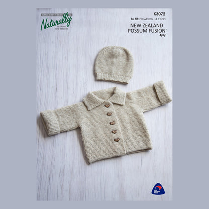 K3072 Child's Jacket & Hat Kit in NZ Possum Fusion 4ply