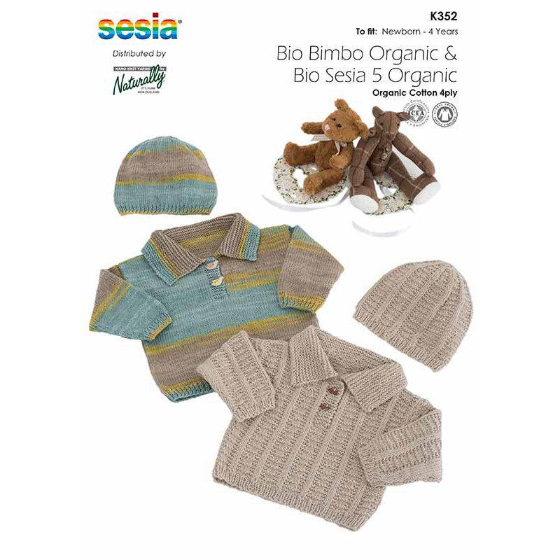 K352 Child's Sweater & Hat in Sesia Bio Bimbo Pattern