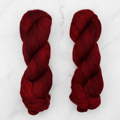Prestige Yarns Fiori Sock in colourway Dark Ruby – 4ply weight merino, nylon yarn