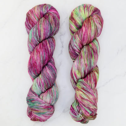 Prestige Yarns Fiori Sock in colourway Waratah – 4ply weight merino, nylon yarn