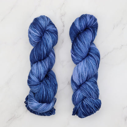 Prestige Yarns Fiori Sock in colourway Dutch Lapis – 4ply weight merino, nylon yarn