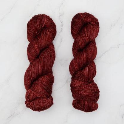 Prestige Yarns Fiori Sock in colourway Rich Redwood – 4ply weight merino, nylon yarn