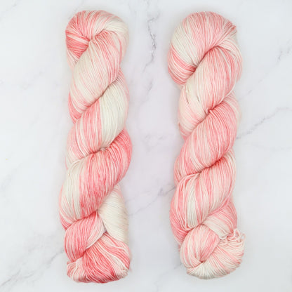 Prestige Yarns Fiori Sock in colourway Arctic Salmon – 4ply weight merino, nylon yarn