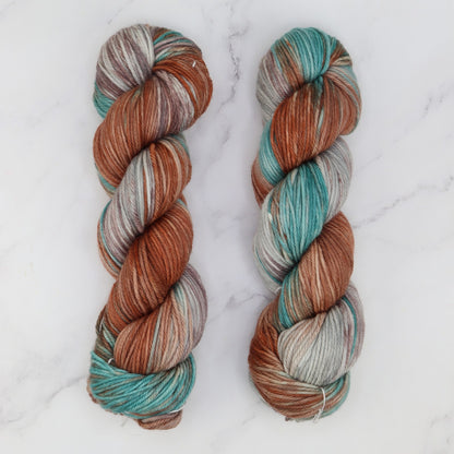 Fiori DK IV in colourway Aegean – 8ply weight merino yarn