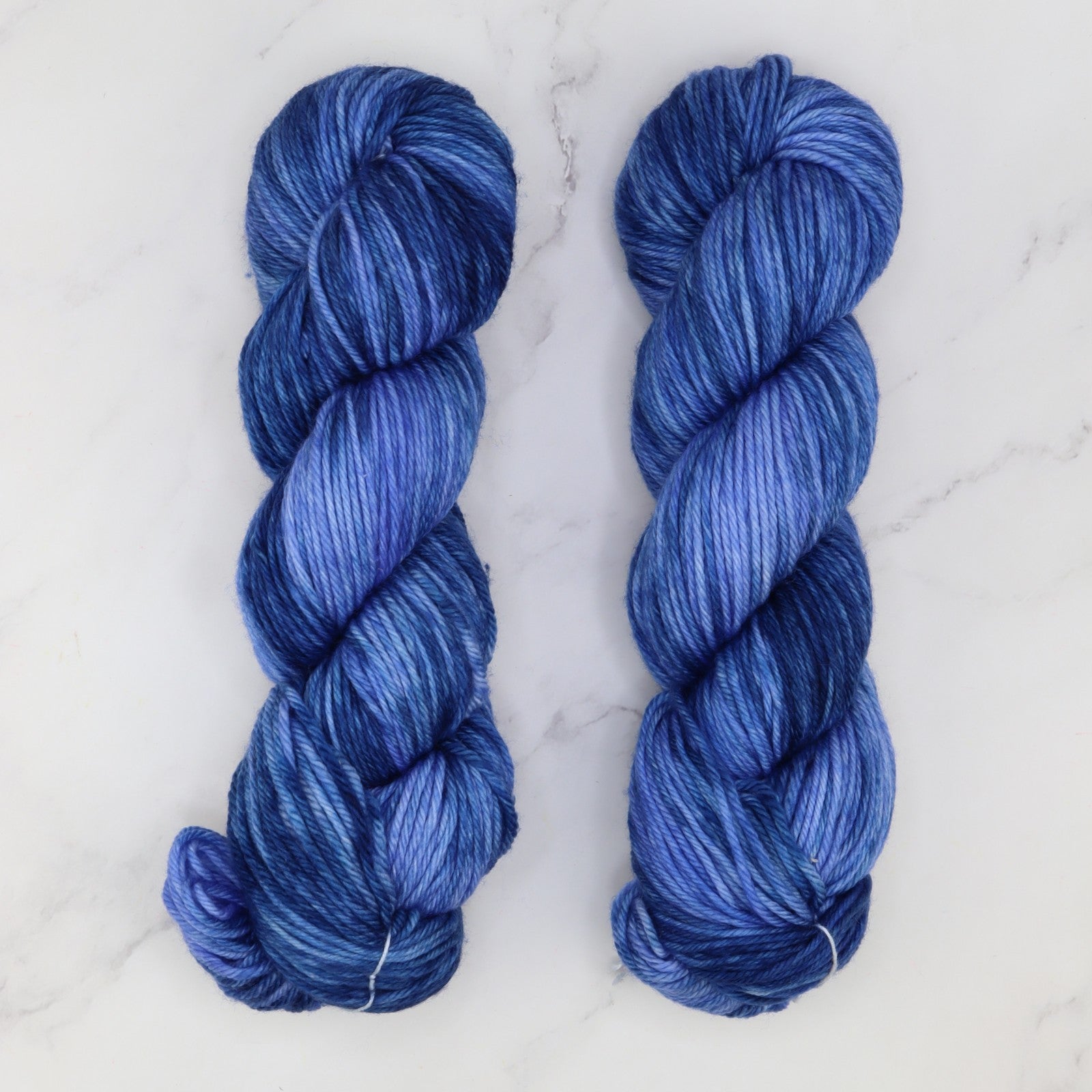 Fiori DK IV in colourway Dutch Lapiz – 8ply weight merino yarn