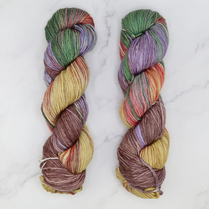 Fiori DK IV in colourway Rainbow Dust – 8ply weight merino yarn