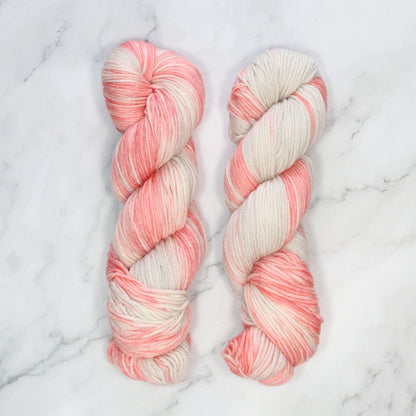 Fiori DK IV in colourway Arctic Salmon – 8ply weight merino yarn