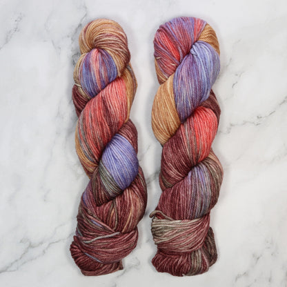 Fiori DK IV in colourway Bazar – 8ply weight merino yarn