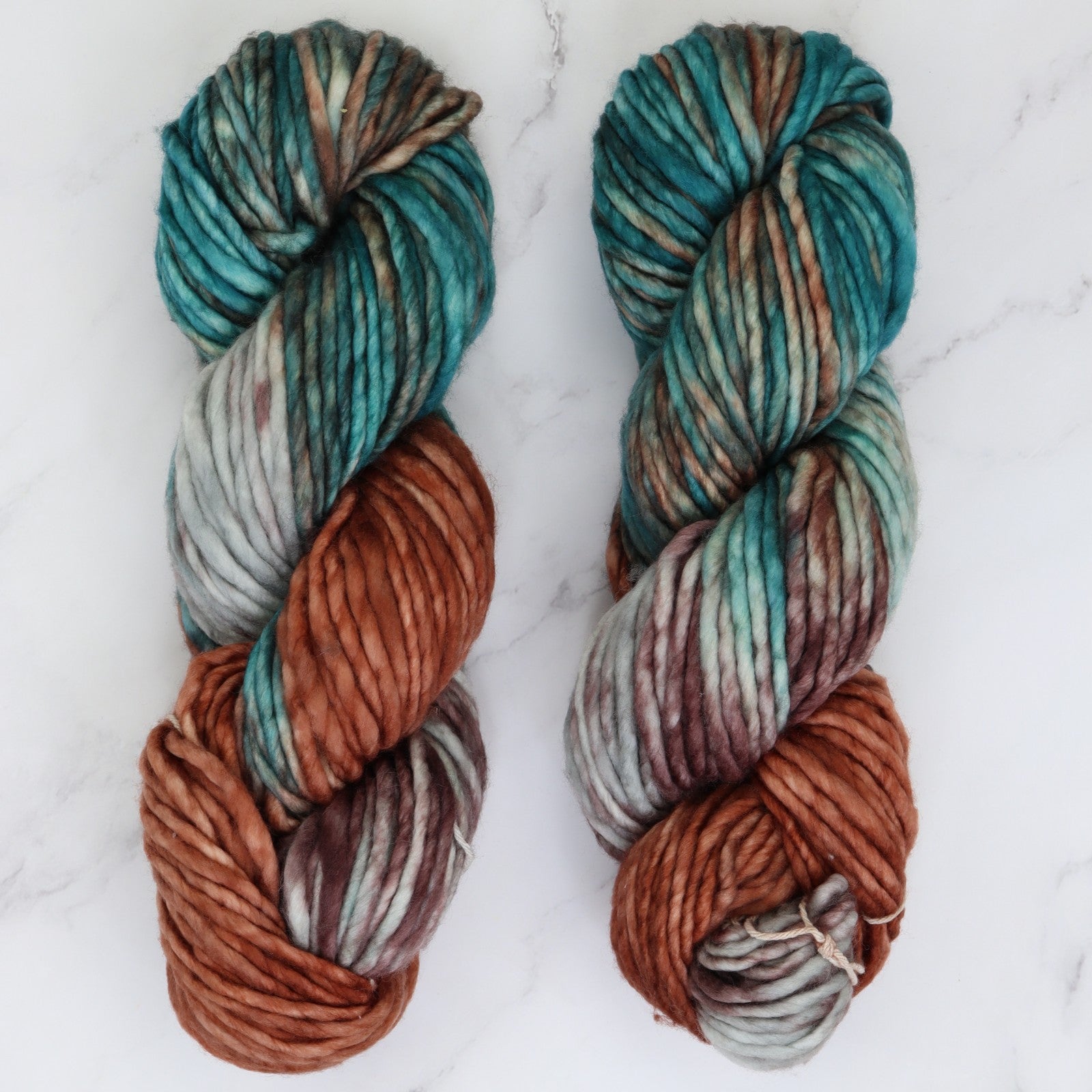 Fiori Grande in colourway Aegean – 14ply+ weight merino yarn