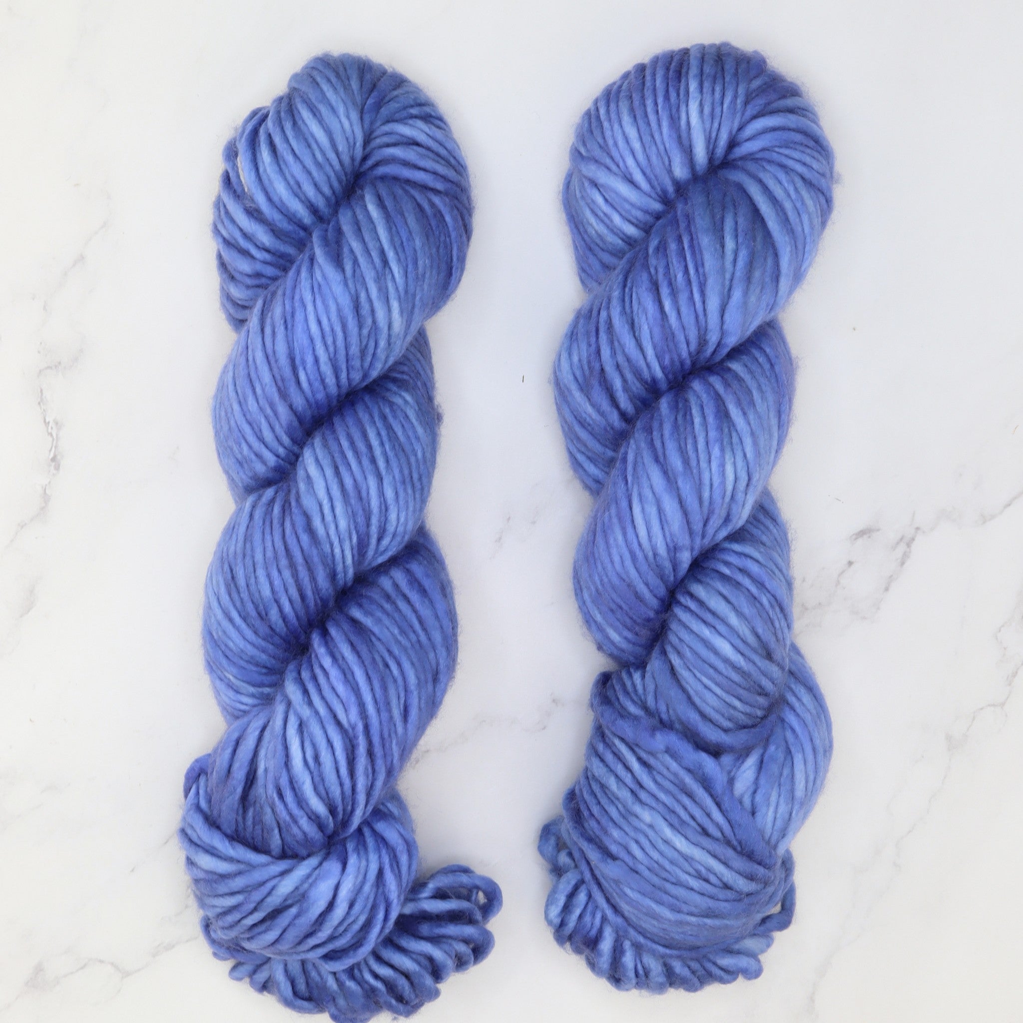 Fiori Grande in colourway Blue Bonnet – 14ply+ weight merino yarn