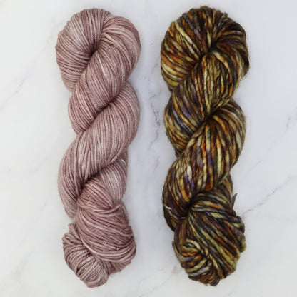 Tundra Scarf kit, colourway Abalone/Lightning Ridge