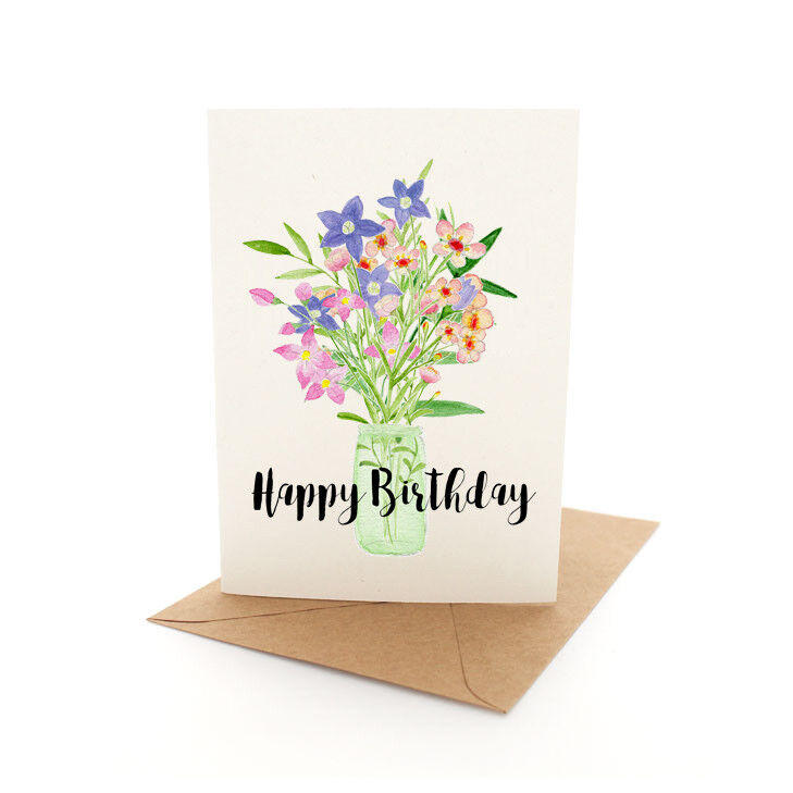 Pleasant Tree Greeting Cards – Wildflower Birthday Vase