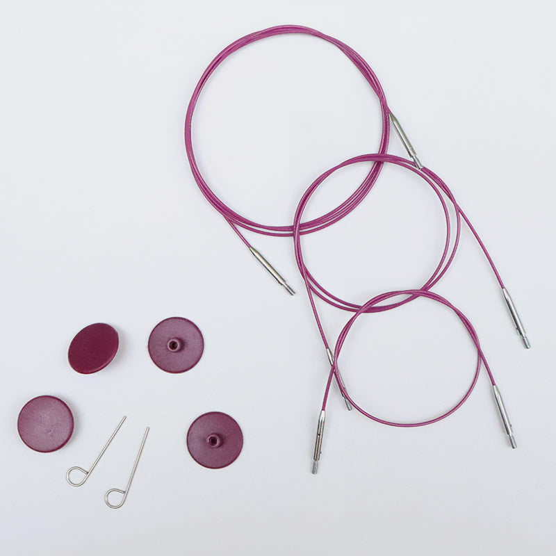 KnitPro Interchangeable Cables Purple Swivel