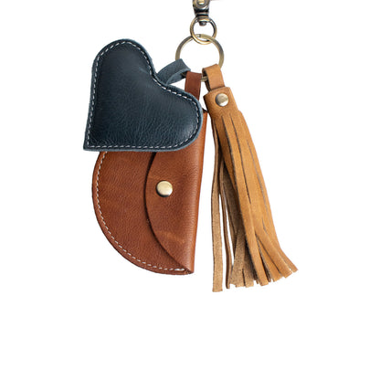 Re:Designed Leather Keyrings – Heart, Sapphire Blue