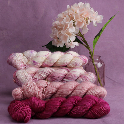 Romance Gradient Sets – 4ply weight merino, silk yarn