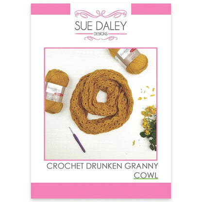 Crochet Drunken Granny Cowl Kit – Sue Daley Designs pattern cover