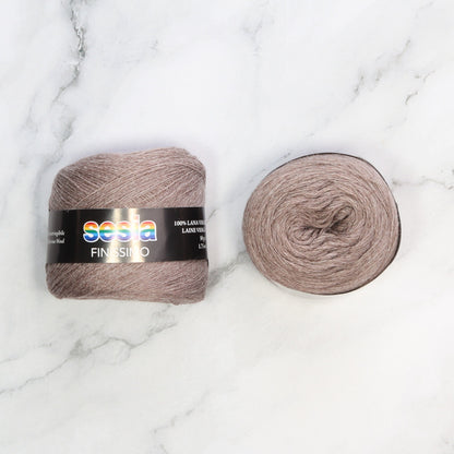 Sesia Finissimo Lace in colourway Taupe Heather – 2ply weight wool yarn