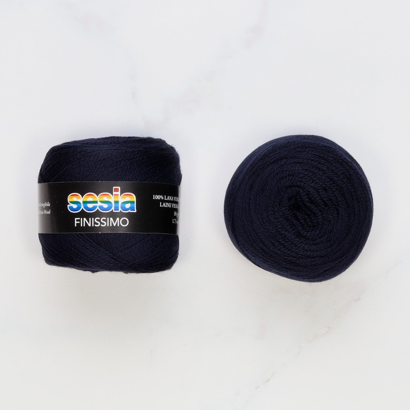 Sesia Finissimo Lace in colourway Navy – 2ply weight wool yarn