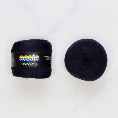 Sesia Finissimo Lace in colourway Navy – 2ply weight wool yarn