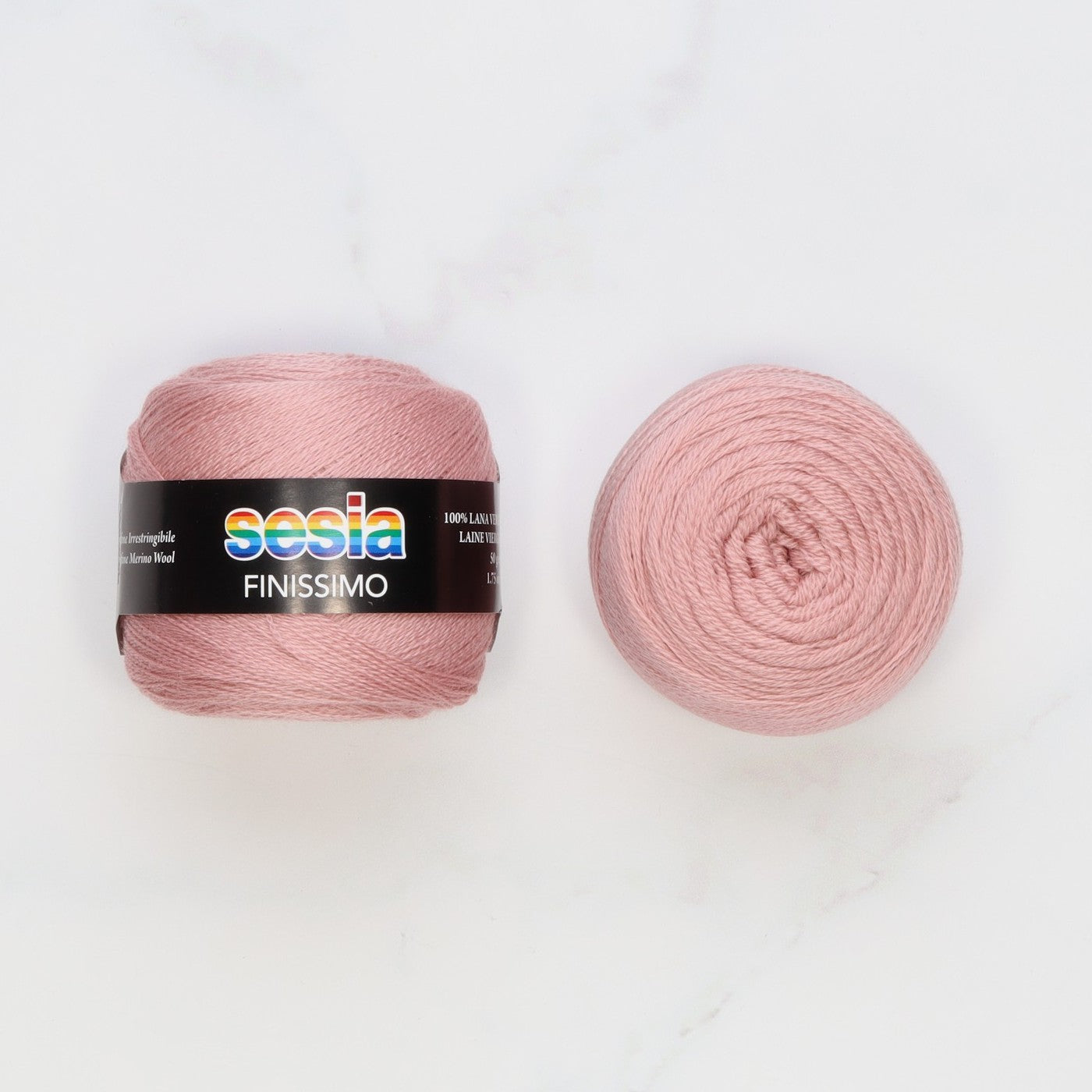 Sesia Finissimo Lace in colourway Petal – 2ply weight wool yarn
