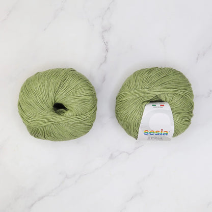 Sesia Jeans in colourway Leaf – 4ply weight cotton yarn