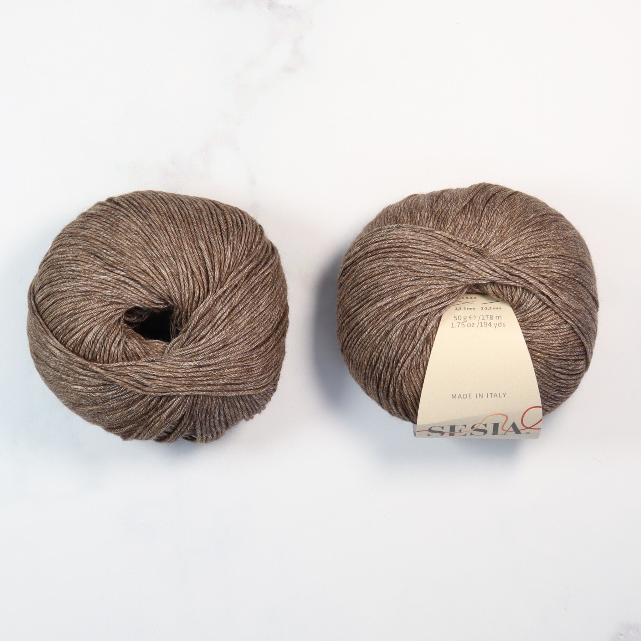 Sesia Jeans in colourway Bark – 4ply weight cotton yarn
