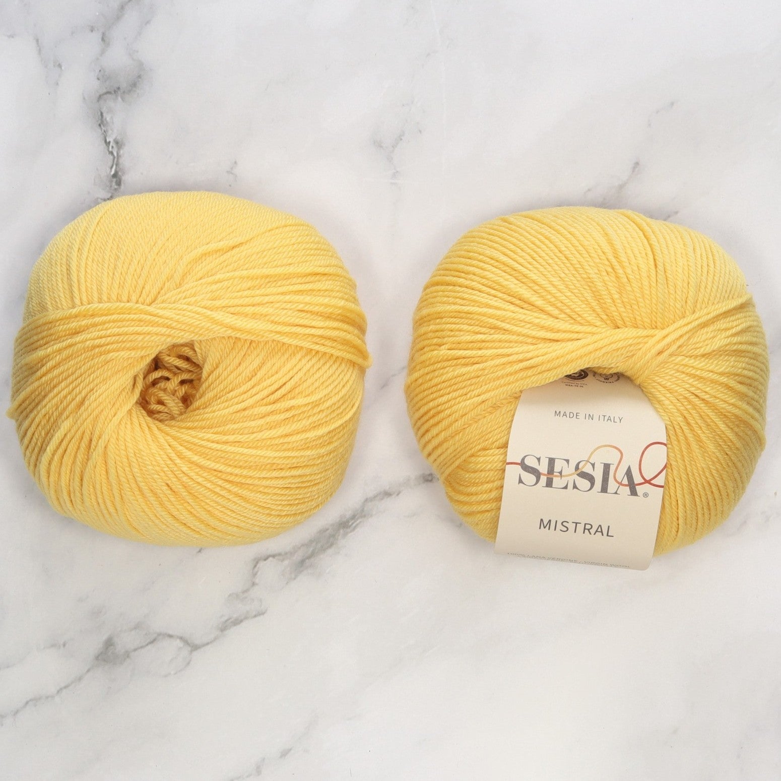 Sesia Mistral in colourway Yellow – 4ply weight wool yarn