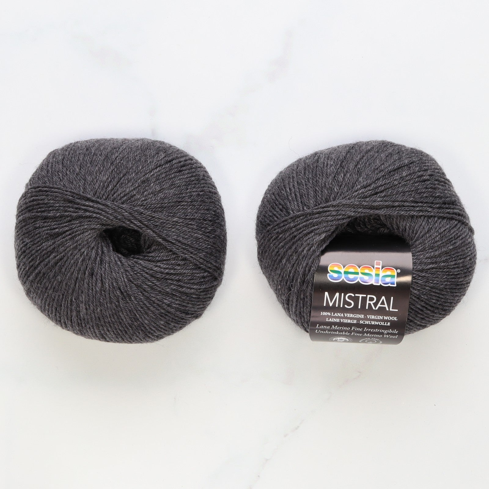 Sesia Mistral in colourway Charcoal Heather – 4ply weight wool yarn