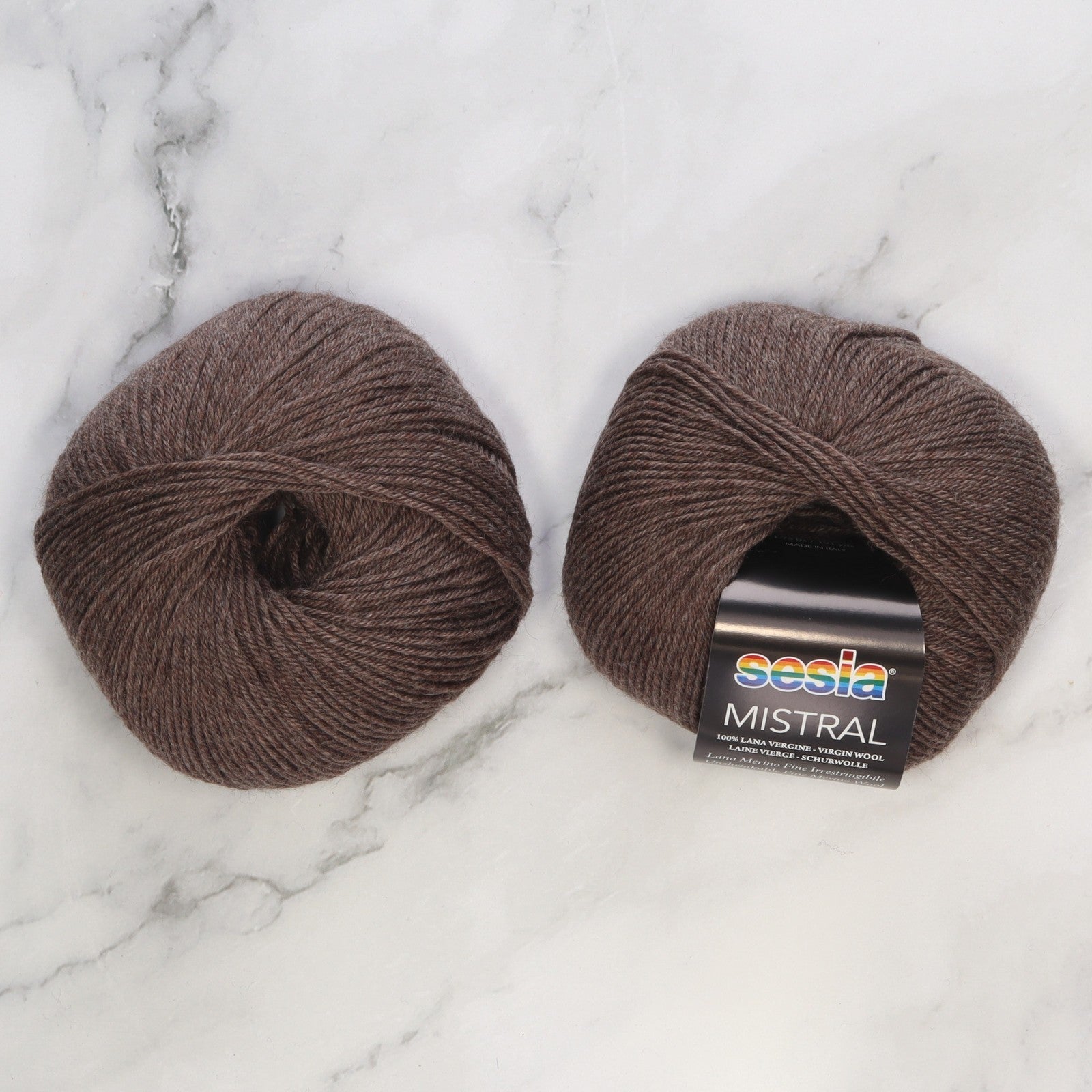 Sesia Mistral in colourway Brown heather – 4ply weight wool yarn