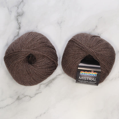 Sesia Mistral in colourway Brown heather – 4ply weight wool yarn